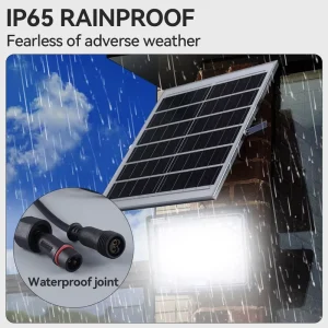 400W Solar LED Flood Light ABS IP65 Waterproof Remote Control 3 Modes Outdoor Solar Spotlight Projector Lamp