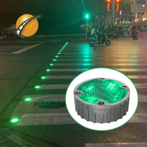 40T Load Underground Solar Road Stud Lights Intelligent Pedestrian Crosswalk System with LED Flashing Embedded Pavement Markers