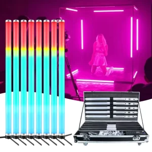 40W LED RGBW Stand Diffuser Wireless DMX512 Control IP65 PVC Tube Light for Outdoor Party DJ Stage Rechargeable Pixel Lighting