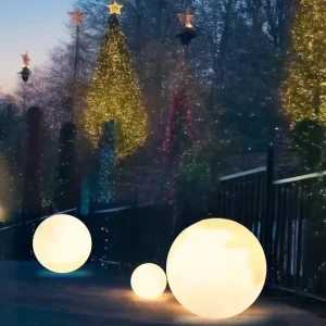 40cm Diameter PE Moon Light Garden Ball Lamp Outdoor Waterproof Courtyard Balcony Atmosphere LED Light Decoration