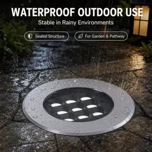 40mm Waterproof LED Inground Light with 149mm Circular Opening for Concrete Floors