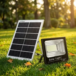 45W High Power Solar Flood Light IP67 Waterproof with Remote Control & Light Sensor for Garden Yard Security Lighting