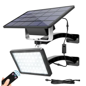 48 LED IP65 Outdoor Solar Flood Light with Remote Solar Panel Battery Indicator Garden