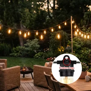48ft Rgb Colors Led Garden Solar Power Patio String Lights for Christmas Tree