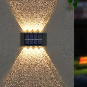 4LED Solar Wall Lamp Outdoor Waterproof Up and Down Solar Lights Luminous Lighting Garden Decoration Stair Fence Sunlight Lights