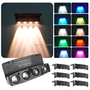 4LEDS 2LEDS IP65 RGBYW RGB Solar Wall Wash Light Waterproof LED Garden Lighting Decorations for Corridor Garden Courtyard