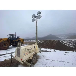 4TN4000 DC/AC Powered 9m Mast Mobile Light Tower with 4x1000W LED/Metal Halide Lamps Engine