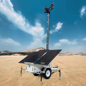 4x240W LED Solar Light Tower 9M Telescopic Mast Industrial Mobile Lighting Factory Light Tower Price