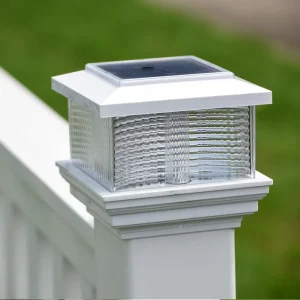 4×4 5×5 Plastic Pillar Lights Post Caps Square Column IP44 Waterproof Outdoor Led Solar Garden Light