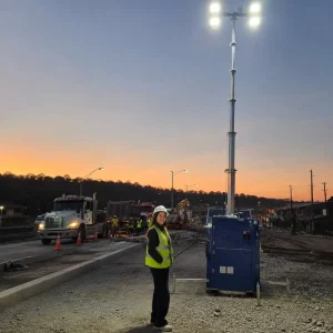 4x500W LED Mobile Diesel Light Tower with Engine for Mining and Emergency Lighting