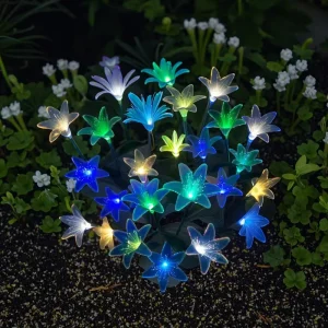 5 Head Solar AA Battery Rechargeable LED Lily Lamp Garden Decorative Use Waterproof IP65 Outdoor Floor Lamp Wireless Light
