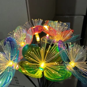 5 LED 68cm Warm White Steady IP44 Waterproof Rechargeable RoHS Certified Plastic Solar Stake Lights for Outdoor Garden Camping