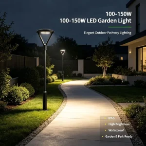5 Year Warranty 100W 150W Aluminum IP66 LED Garden Light with Multi Beam Angles Mount Options CRI 80 Dimmable