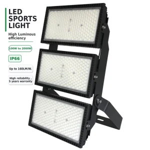 5 Year Warranty Aluminum LED Flood Light for Sports Stadiums 200W 500W IP65 3000 6500K Color Temp CRI70 160000 Lumens RoHS