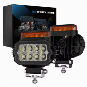 5.5 Inch 9 36V High Power LED Offroad Driving Light White Flood with Top Amber Beacon Lamp Warning Light Pedestrian Safety