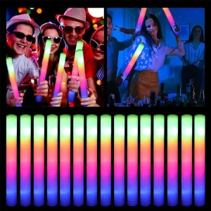 50/100 Pcs LED Glow Sticks Colorful RGB Foam Stick Cheer Tube for Christmas Birthday Wedding Music Concerts