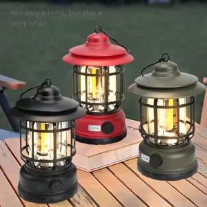 50000-Hour LED Camping Lamp Barbecue Tent Light Outdoor Lantern for Night Market Stall Warm White