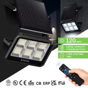 500W Outdoor Solar Floodlight 120Lm/W Fast Charging Split Solar Flood Light with Mono Panel