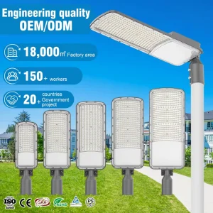 50W 100W 150W 200W 300W Parking Lot Main Road Park IP66 Waterproof Die Cast Aluminum LED Street Light