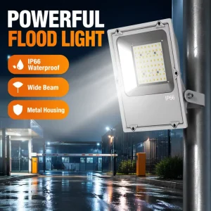50W 100W Powerful AC IP65 Waterproof Metal Housing Wide Beam LED Flood Light for Outdoor Use Warehouse Worksite Yard Parking Lot
