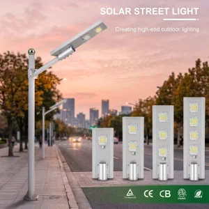 50W-200W Aluminum LED Radar Sensor Light Control Integrated Solar Street Light Outdoor Solar Street Lamp