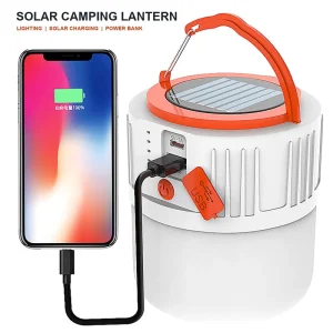 50W LED Emergency Light Bulb Waterproof Outdoor Battery Charging Rechargeable Solar Camping Lamp