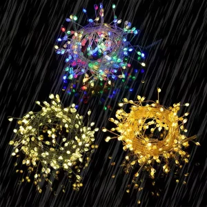50led Fairy Garden String Lights Waterproof Firecracker String Lights for Ceiling Bedroom Wreath Wedding Christmas Tree Decor