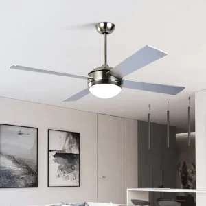 52-Inch Metal Ceiling Fan with LED Light, Remote Control, Timer, and Outdoor Use