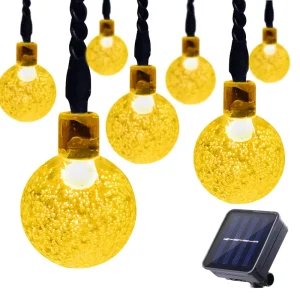 5M Solar Waterproof Air Bubble Ball Lights Outdoor Garden Park Decor Pathway Solar Powered Decorative Lights