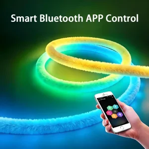 5V Fuzzy Plush RGBIC LED Strip Light Music Sync App Control Gaming Room Decor