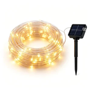 5m Solar LED PVC Copper Wire String Lights Outdoor Waterproof Solar Powered Fairy Lights for Garden Patio Camping Decoration