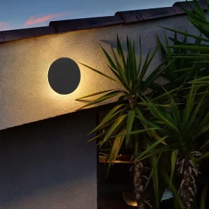 6-12W Outdoor LED Wall Lamp IP65 Waterproof Circular Moon Wall Sconces for Background Wall Decoration
