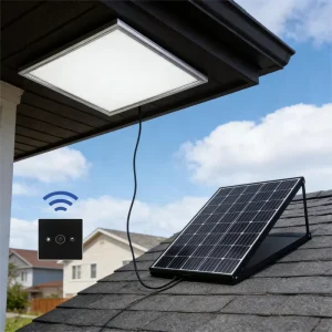 600×600 Solar LED Ceiling Light with Aluminum Alloy Housing, Radar Sensor and Remote Control