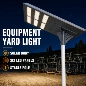 600W All in One Solar Street Light Six LED Panels Monocrystalline Solar Panel for Warehouse Workshop Yard Outdoor Lighting