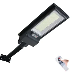 600W LED Solar Street Light IP65 Remote Control ABS Dimmable Lithium Battery 6000K Daylight 270 Beam Angle Garden Yard Outdoor