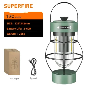 60H Outdoor Camping Lantern with USB Power Bank Hangable LED Light for Hiking Portable IP43 Lamp Base