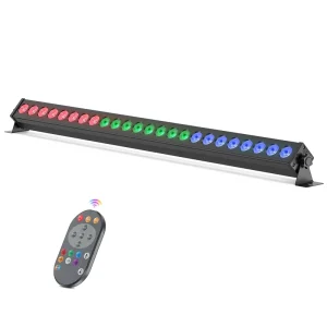 60W Wall Washer Light DMX Remote Control 24x3W RGB LED Stage Bar Light for DJ Wedding Party