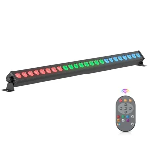 60W Wall Washer Light DMX Remote Control 24x3W RGB LED Stage Wall Washer Bar Light for DJ Wedding Party