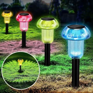 62 Mushroom Colored Crystal IP65 Solar Garden Stake Light for Outdoor and Garden LED Lighting Cross Border
