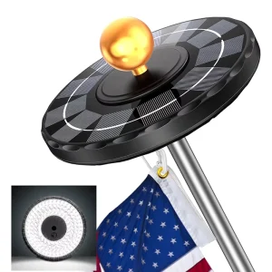 6500K LED Solar Light IP65 Waterproof 360 Beam Angle Garden Outdoors Flag Pole Lighting