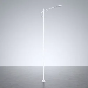 6M 8M Arm Solar Street Light Pole Galvanized Q235 Steel Snail Arm Lamp Post for Rural Village Road Lighting