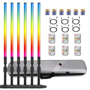 6Pcs TL-130Plus 4800mAh Battery RGB LED Pixel Tube Lights for Hotel DJ Party Stage Lighting IP54 4ft