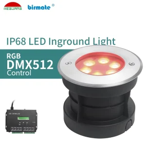 6W High Voltage AC100-240V IP68 Waterproof RGB DMX512 Control LED Buried Ground Light