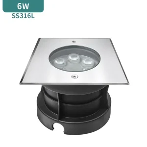 6W Landscape Design Color Match Square Outdoor LED Inground Underground Light