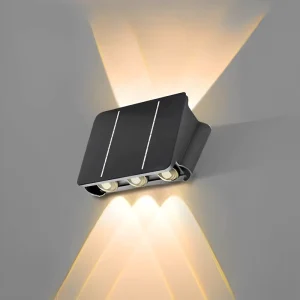 6W Solar LED Light Outdoor Waterproof Solar High Lights Wall Sconce Smart Wall Lamp Solar Wall Outdoor Lamp 9077S