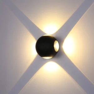 6W Waterproof Up and Down Outdoor Wall Lamp for Garden or Porch, Wall-Mounted, No Battery