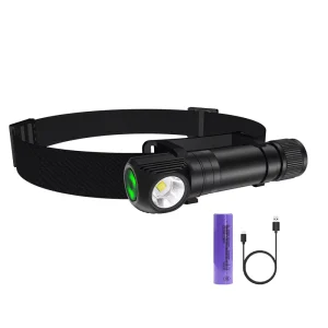 7-1200lm Adjustable Rechargeable LED Headlamp USB-C L-Shaped Headlamp for Hiking Camping Hunting and Repair