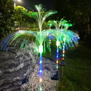 7 Color Changing Optical Fiber Solar Powered Light Garden Light for Garden Lawn Yard Night Light Party Christmas Backyard Patio
