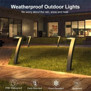 7 Shaped Outdoor Solar Pathway Lights 6 Brighter LEDs IP65 Waterproof Integrated Solar Powered Garden Pathway Light Low Voltage