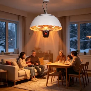 700W Waterproof Metal Mini Ceiling-Mounted Halogen Infrared Electric Heater for Indoor/Outdoor Use